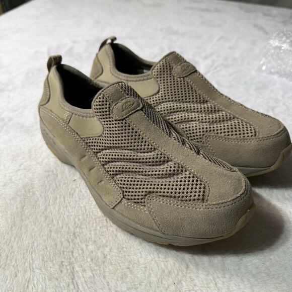 Easy Spirit Tempest Women's 8 Beige Leather & Mesh Comfort Slip On Shoes Sneaker - Picture 1 of 4